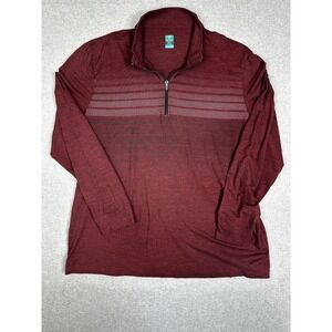 Pro Tour Pullover Mens 2XL‎ Red Stripe Coolplay 1/4 Zip Golf Shirt Performance